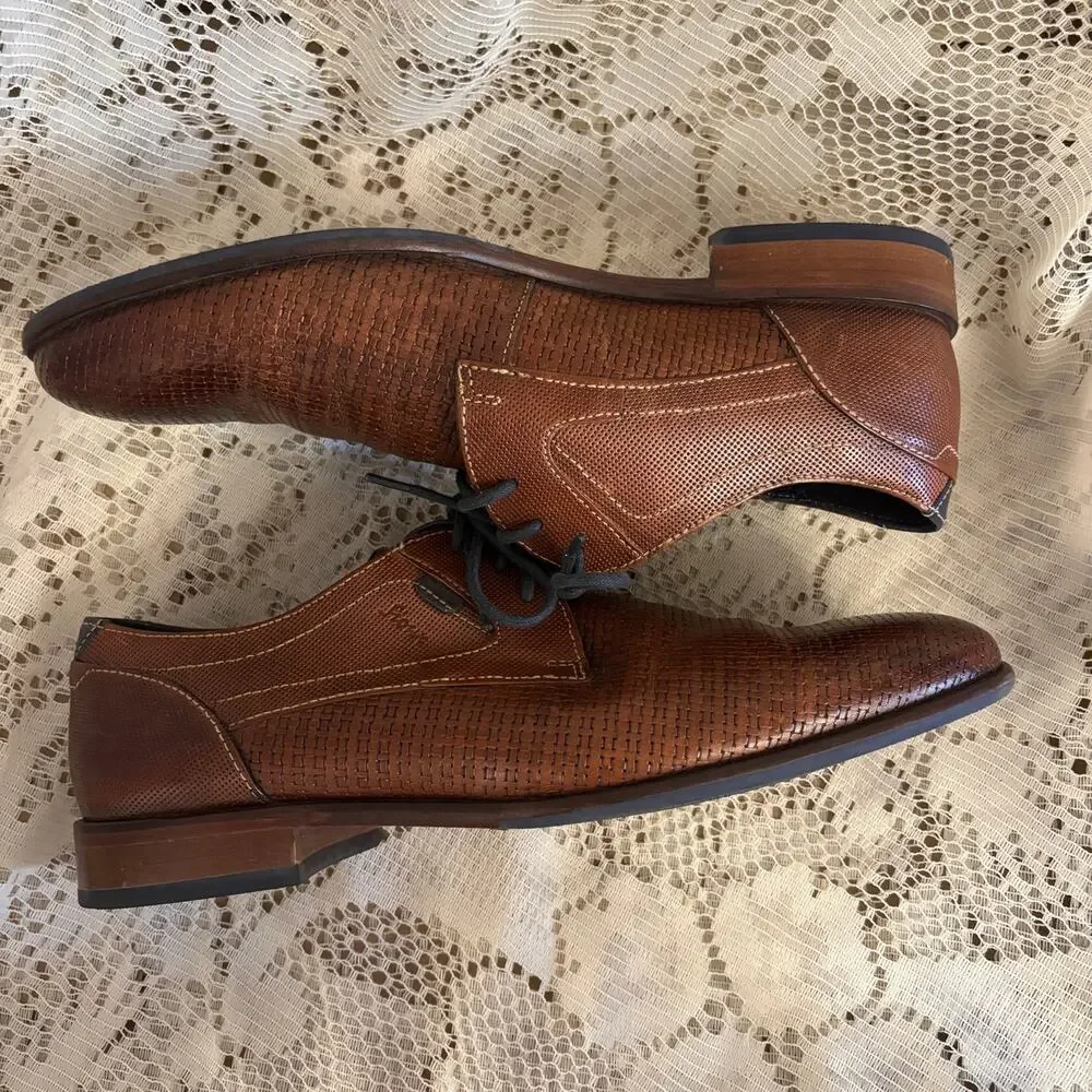 Sioux Dilip Men's US 9 Brown Leather Derby Dress Shoes